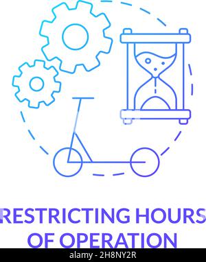 Restricting hours of operation blue gradient concept icon Stock Vector