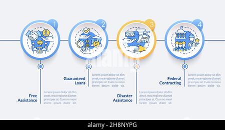 Business support programs vector infographic template Stock Vector
