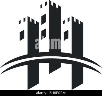 Castle logo icon design vector ilustration template Stock Vector