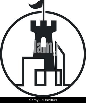 Castle logo icon design vector ilustration template Stock Vector