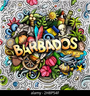 Barbados cartoon vector doodle illustration Stock Vector Image & Art ...