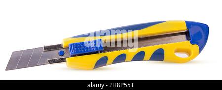 Clerical knife isolated on white background. Clipping Path. Full depth of field. Stock Photo