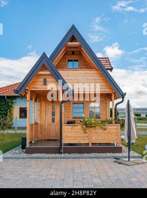 Timber frame house. Stock Photo