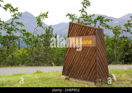 Sign at Kluane National Park and Reserve in the Yukon, Canada. Stock Photo