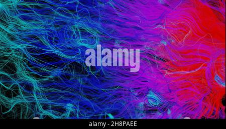 Abstract multi-colored background of threads 3d rendering Stock Photo