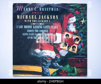 Picture cover of a vinyl Christmas EP by Michael Jackson with the Jackson 5, released in 1987 Stock Photo