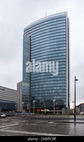 Saint- Josse, Brussels Capital Region - Belgium - 04 26 2021: Entrance of the headquarters of the Eurostat office of the European commission Stock Photo