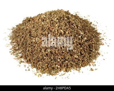 Dried Cistus Leaf Tea isolated on white Background Stock Photo