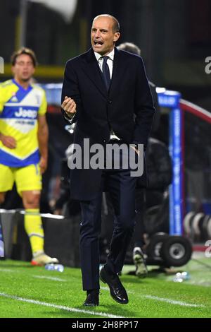 Arechi stadium, Salerno, Italy, November 30, 2021, Juventus' head coach Massimiliano Allegri gestures   during  US Salernitana vs Juventus FC - italia Stock Photo