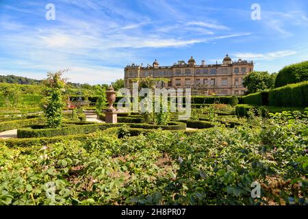 Longleat, Wiltshire, UK - July 17 2014: The Love Labyrinth Rose Garden at Longleat House in Wiltshire, England, UK Stock Photo
