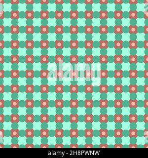 Seamless repeat pattern with dots in a grid - Vector Illustration Stock Vector