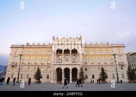 Italy  Trieste – January 13, 2020: the wonderful Palace of the Government of Trieste is in Piazza Unità d'Italia and today houses the offices of the Stock Photo