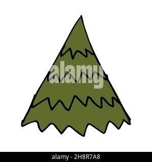 Cute icon in hand draw style. Herringbone, pine. Doodle drawing, children's creativity. Vector Stock Vector