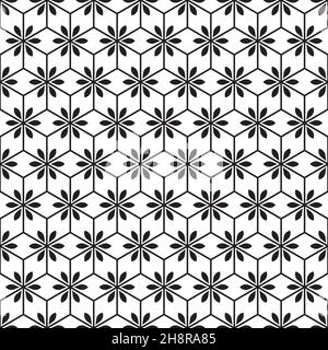Seamless abstract geometric flower pattern background Stock Vector