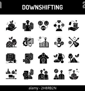 Downshifting line icons set. Isolated vector element. Outline pictograms for web page, mobile app, promo. Editable stroke. Stock Vector