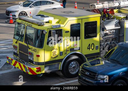 Atlanta Fire Rescue Department's Engine 40 fire truck at Hartsfield-Jackson Atlanta International Airport in Atlanta, Georgia. (USA) Stock Photo