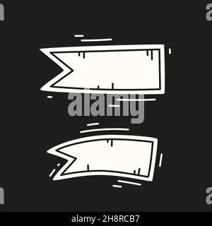 White ribbon banners. Vector hand drawn ribbons Stock Vector