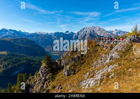 Views of and from the Jenner high plateau about 1800m asl, Bavarian Alps, Upper Bavaria, Southern Germany Stock Photo