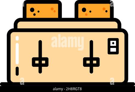 Toaster color icon, sign or symbol. Premium pictogram in trendy simple style. Toaster pixel perfect vector logo isolated on a white. Stock Vector