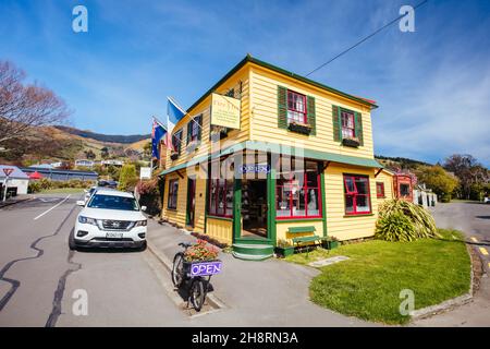 Akaroa Architecture in New Zealand Stock Photo