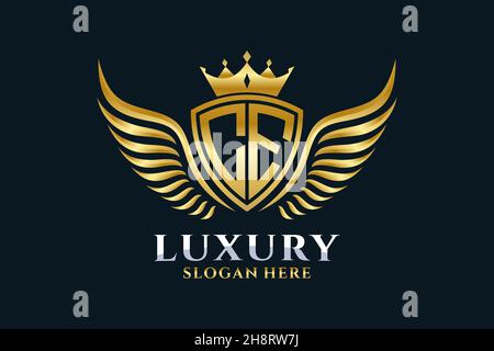 CE Initial Letter Gold calligraphic feminine floral hand drawn heraldic monogram antique vintage style luxury logo design Premium Stock Vector