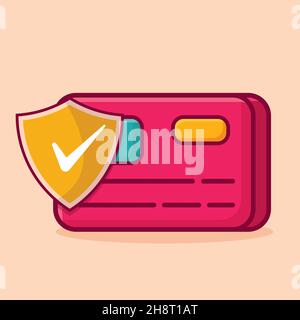 credit card security concept symbol vector illustration in flat style Stock Vector