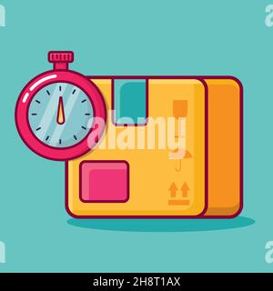 package delivery time concept symbol vector illustration in flat style Stock Vector