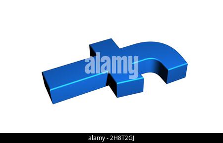 Facebook Logo 3D Rendering Flat Icon Laying isolated in white background. Three-dimensional Social Media signs. Minimal Flat Concept Stock Photo