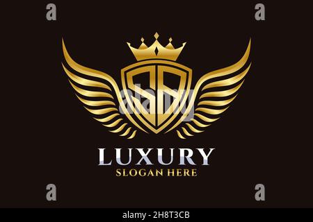Luxury royal wing Letter SB crest Gold color Logo vector, Victory logo ...