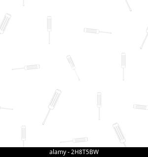 Pattern flat screwdriver with a simple, classic shape. Linear design. On a white background. Tools for any specialist. Flat vector illustration. Stock Vector