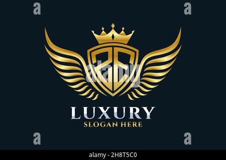 ZE Initial Letter Gold calligraphic feminine floral hand drawn heraldic monogram antique vintage style luxury logo design Premium Stock Vector