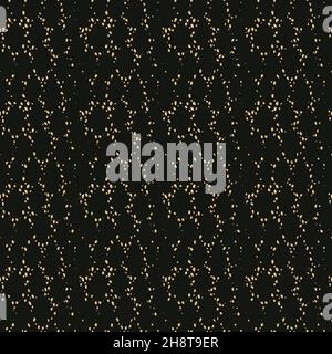 luxury gold dots on black abstract seamless pattern. Stock Vector