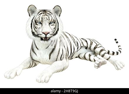 Digitally rendered big wild cat, red tiger, 3D Illustration Stock Photo -  Alamy