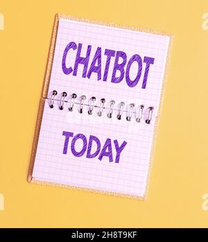Conceptual caption Chatbot. Business concept a kind of computer program that simulates human conversation Critical Thinking Finding Clues Answering Stock Photo
