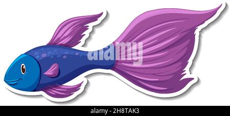 Siamese fighting fish on white background illustration Stock Vector