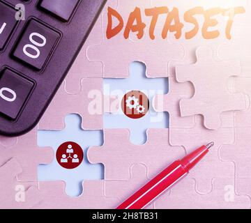 Writing displaying text Dataset. Word Written on collection of numbers or values that relate to a particular subject Building An Unfinished White Stock Photo