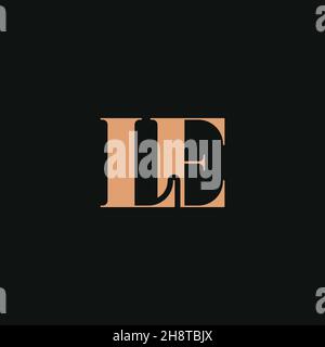 Abstract letter LE logo. This logo icon incorporate with abstract shape in the creative way. Professional trendy premium Business logo Stock Vector