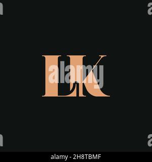 Abstract letter LK logo. This logo icon incorporate with abstract shape in the creative way. Professional trendy premium Business logo Stock Vector