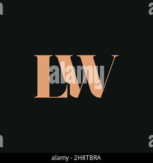 Abstract letter LW logo. This logo icon incorporate with abstract shape in the creative way. Professional trendy premium Business logo Stock Vector