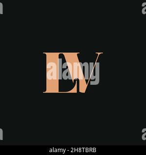 Abstract letter LV logo. This logo icon incorporate with abstract shape in the creative way. Professional trendy premium Business logo Stock Vector