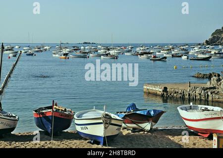 Beach in Calella de Palafrugell region of Baix Empordà province of Gerona, Catalonia, Spain Stock Photo