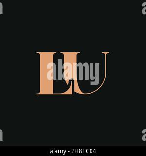 Abstract letter LU logo. This logo icon incorporate with abstract shape in the creative way. Professional trendy premium Business logo Stock Vector