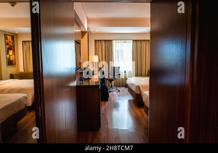 A modern luxury hotel room. Stock Photo