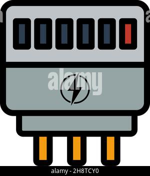 Electric Meter Icon. Editable Bold Outline With Color Fill Design. Vector Illustration. Stock Vector