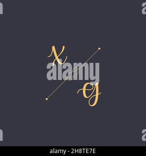 XG Initials letter alphabet watercolor logo branding set collection, Feminine logotype template in elegant artistic style. Feminine luxury logo design Stock Vector