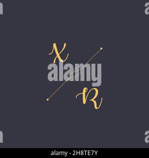 XR Initials letter alphabet watercolor logo branding set collection, Feminine logotype template in elegant artistic style. Feminine luxury logo design Stock Vector