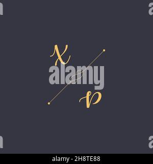 XP Initials letter alphabet watercolor logo branding set collection, Feminine logotype template in elegant artistic style. Feminine luxury logo design Stock Vector