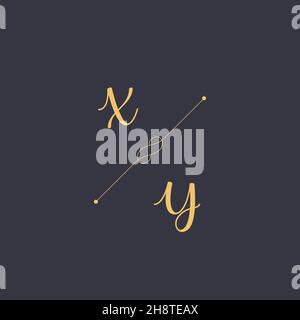 XY Initials letter alphabet watercolor logo branding set collection, Feminine logotype template in elegant artistic style. Feminine luxury logo design Stock Vector