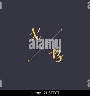 XB Initials letter alphabet watercolor logo branding set collection, Feminine logotype template in elegant artistic style. Feminine luxury logo design Stock Vector