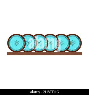 Porcelain tableware. Ceramic kitchen utensils. Vector objects on a white background Stock Vector